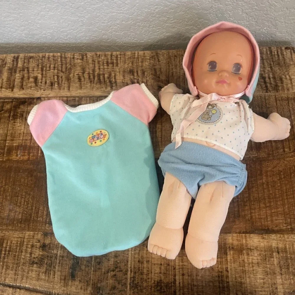 Vintage Mattel 1991 Magic Nursery Newborn Baby Doll and Pajamas and Bonnet